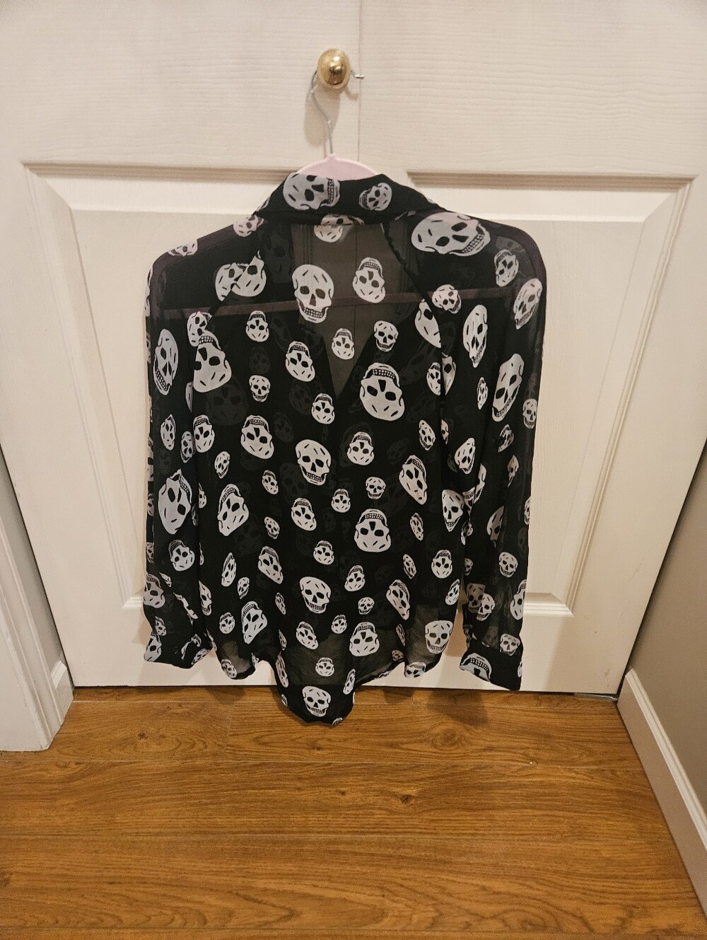 Skull Sheer Blouse by Candy Couture, Vintage Y2K - Picture 3 of 5